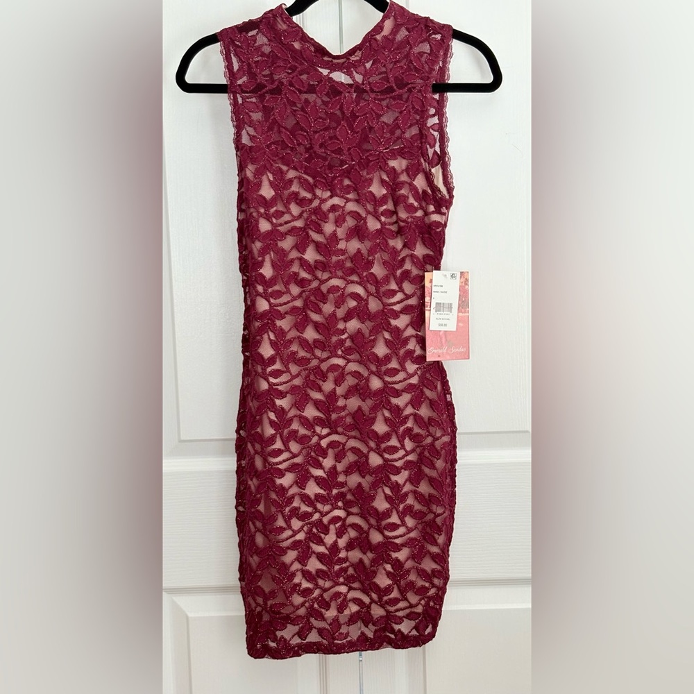 EMERALD SUNDAE DRESS’, BURGUNDY LACE, size small